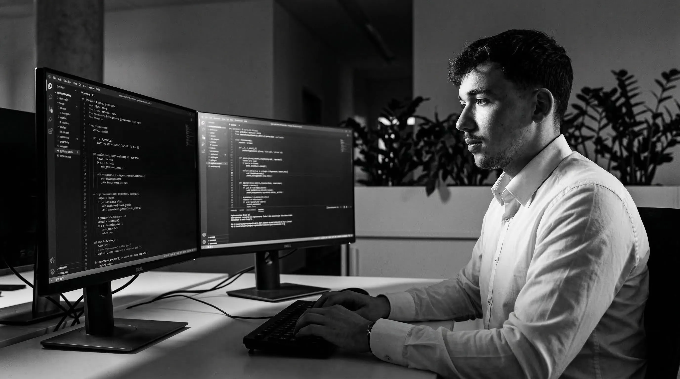 Daniel Kroh am Arbeitsplatz — Webentwicklung und KI-Automatisierung